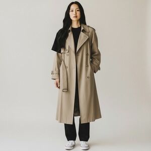 London Fog Limited Edition Women's Classic Beige Trench Coat Full Length Belted